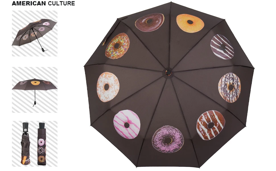 Hot Sale Designer Wholesale Promotion Custom Logo Brand Name Printing Automatic Open Cute Pattern Umbrella