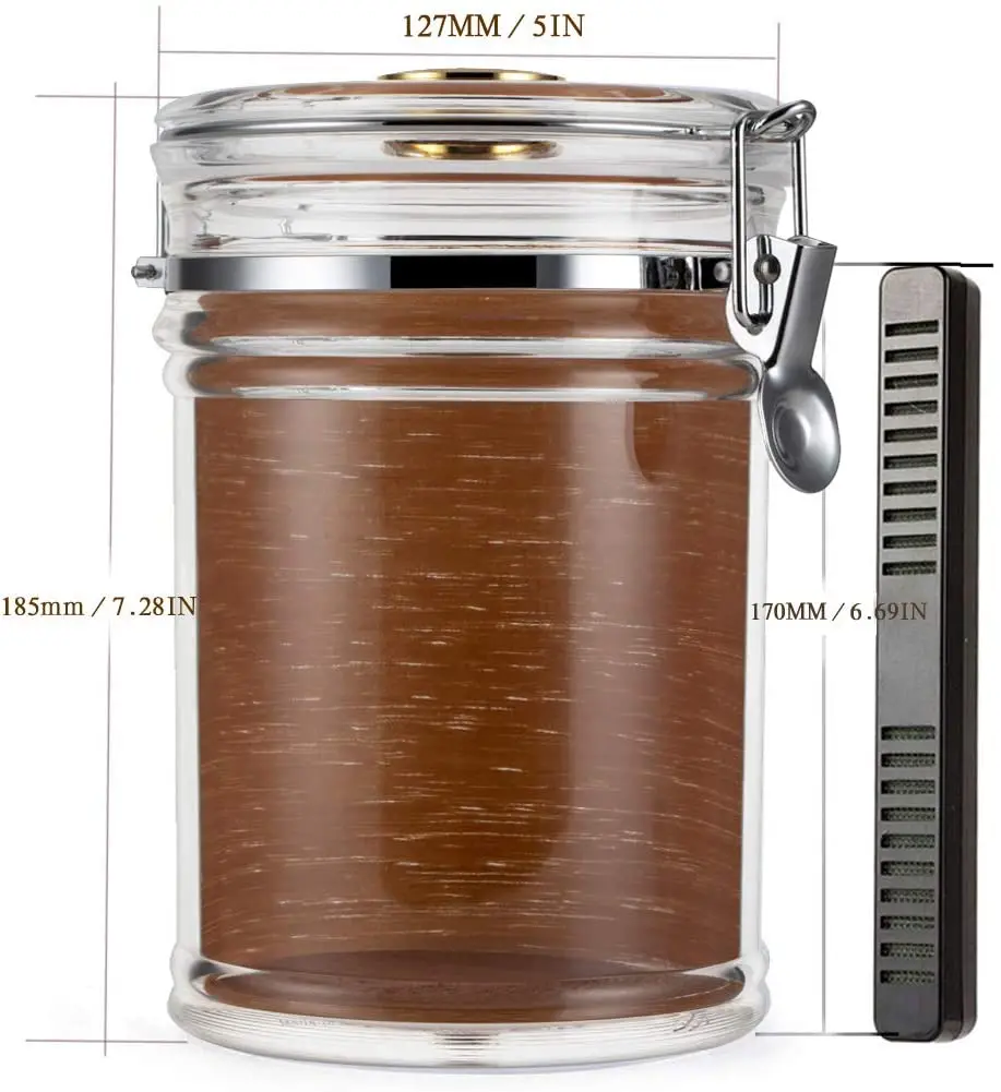 High quality Cigar Humidors with Humidifier and Hygrometer Acrylic Humidor Jar