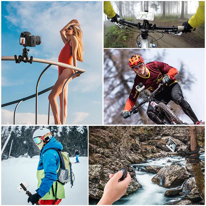 mini pocket Silicone Flexible mini tripod selfie stick holder Action camera stents Camera cell Phone Tripod mount with remote