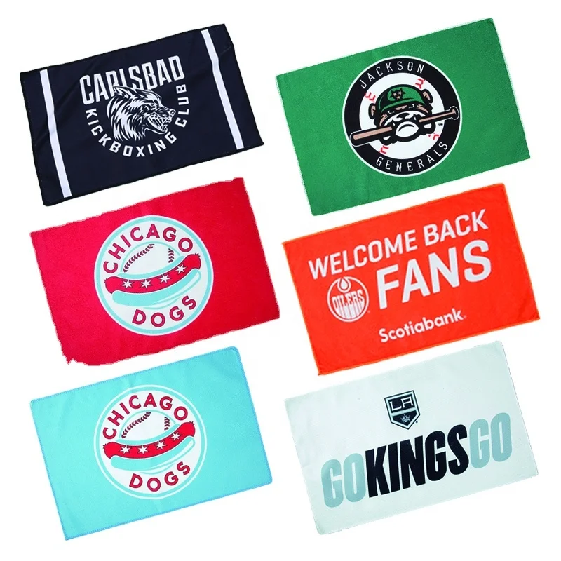 Factory Custom 100% Polyester Microfiber Slogan Rally Towel Sublimation Printing Rally Towel  For Club Football Basketball Team