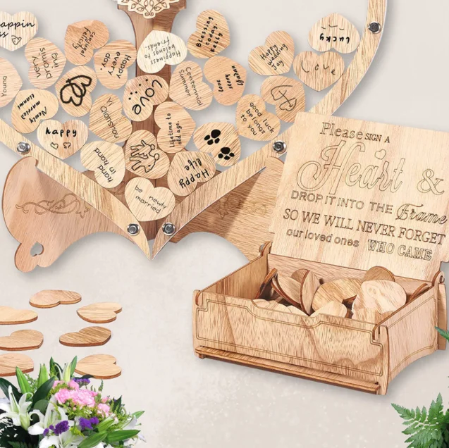 Handmade Wooden Acrylic Wedding Guest Book Frame For Wedding Favor