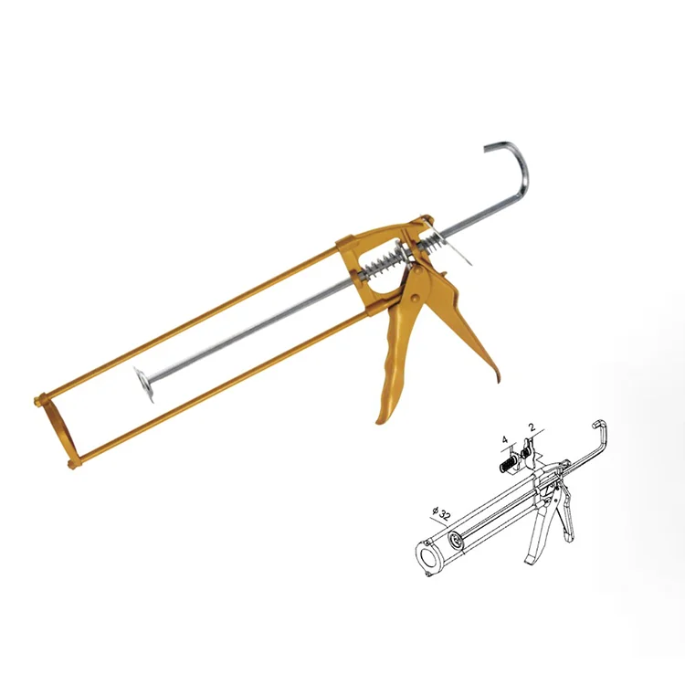 
Герметичный пистолет, аппликатор, силиконовый герметик 9 дюймов, скелет, прочная сталь Oem, сверхмощная поверхность 