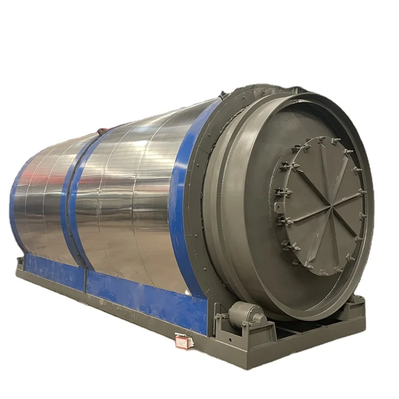 pyrolysis plant waste tyre to fuel oil carbon black pyrolysis machine with installation