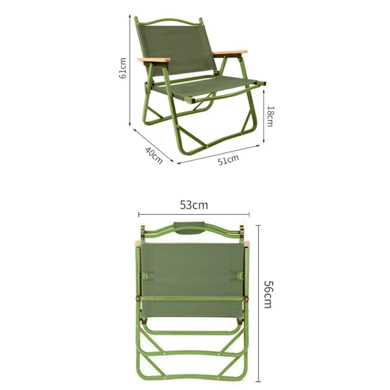 Outdoor Backrest Foldable Wooden Armrest Beach Chair Garden Folding Fishing Camping Chair
