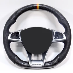 Custom Alcantar carbon fiber steering wheel For ben z 2015-2018 E43 CLS63 AMG GT C63S E63S racing wheel convertible