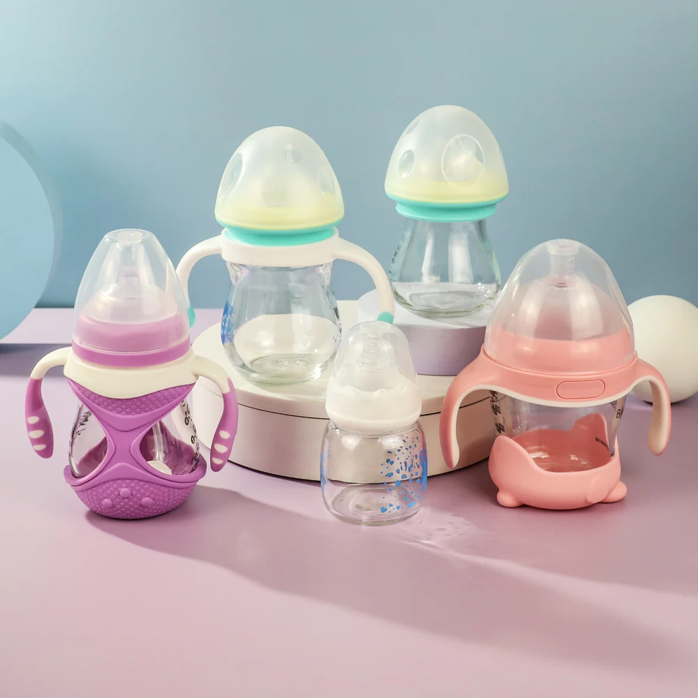 Idealpak 150ml BPA Free Kid Clear Glass Feeding Baby Milk Bottle for Baby Child Newborn Feeding Bottle Set