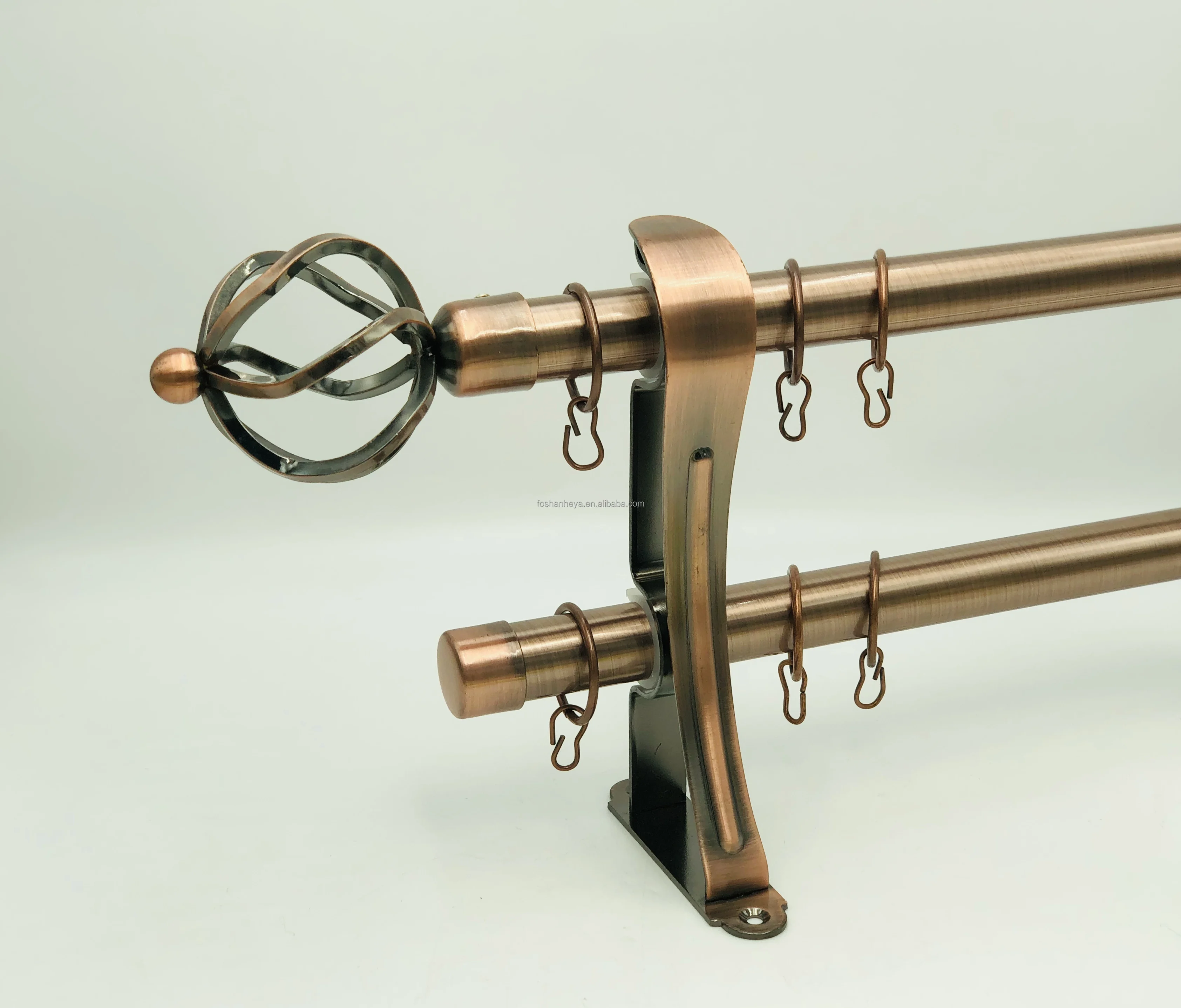 China Factory Curtain Accessories Extendable Metal Curtain Iron Double Curtain Pipes Poles Tubes Rods