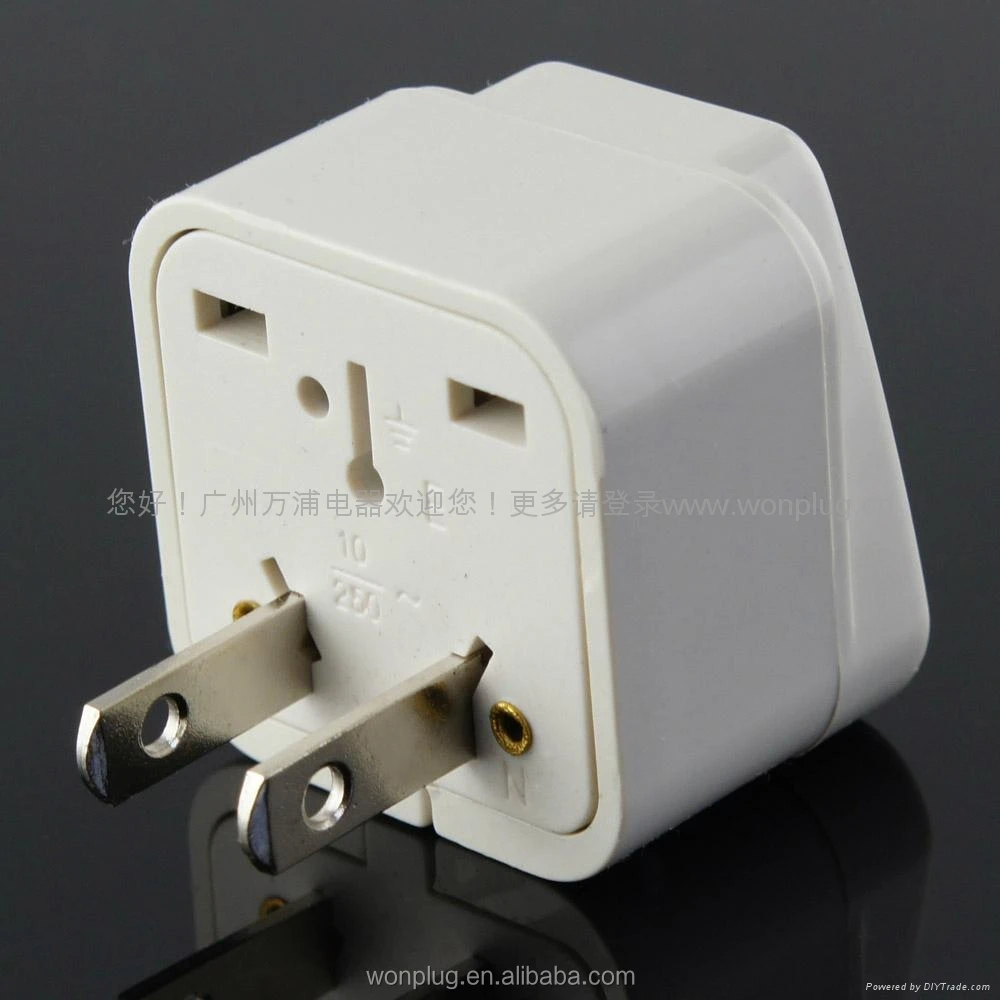 Universal International  America/ Japanese 2 Pin  American  Plug With Protection Shutter Charger Power  Multi USA Travel Adapter