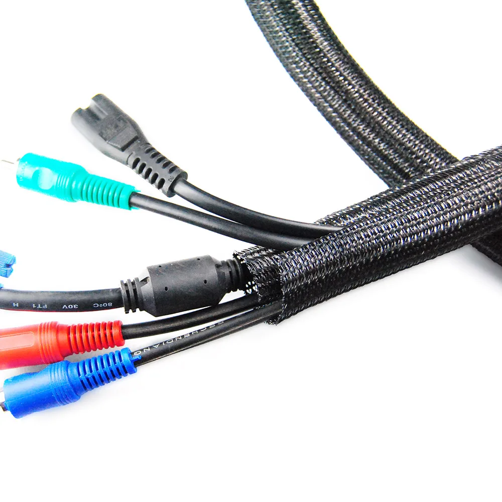 2 дюйма ID:50 мм, полиэтиленовый плетеный кабель без рукавов, подходит для 25% самозакрывающихся плетеных кабельных обмоток