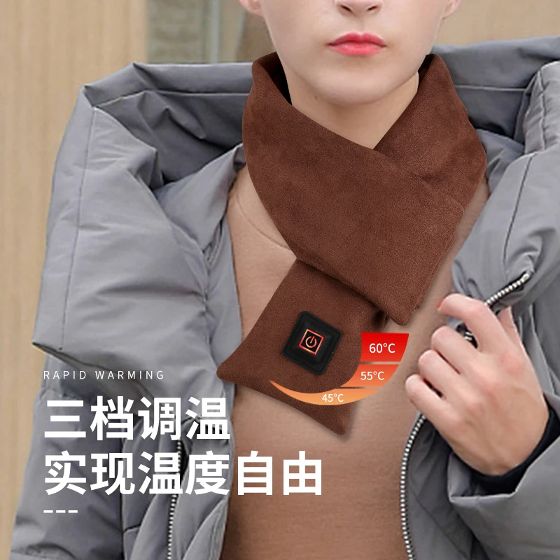 
The Can Be Charged Usb Heated Graphene Woman Knitted Fabric Electric Heating Scarf Charging Scarf 