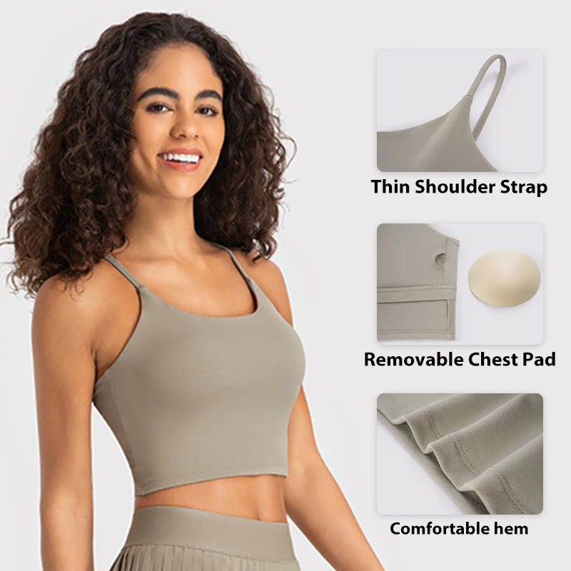 High Quality New Style Slim Beauty Back Yoga Sling Bra With Chest Pad Gym Fitness Sports Bra