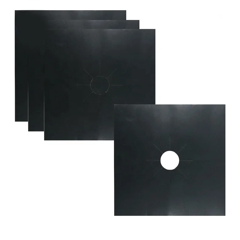 Set of 4  Kitchen Cooking Reusable Gas Stove Top Burner Cover Protector Liner Mat