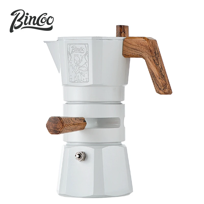Bincoo, 2 чашки, плита, эспрессо, кофеварка с двойным клапаном, Мока-горшок с термостатом, предотвращает чрезмерную экстракцию итальянского эспрессо