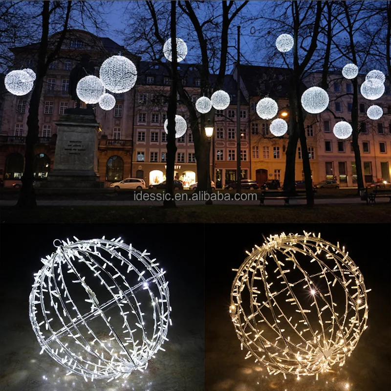 Outdoor LED sphere warm white cool white multi color cherry blossom flower hanging LED balls sphere for wedding
