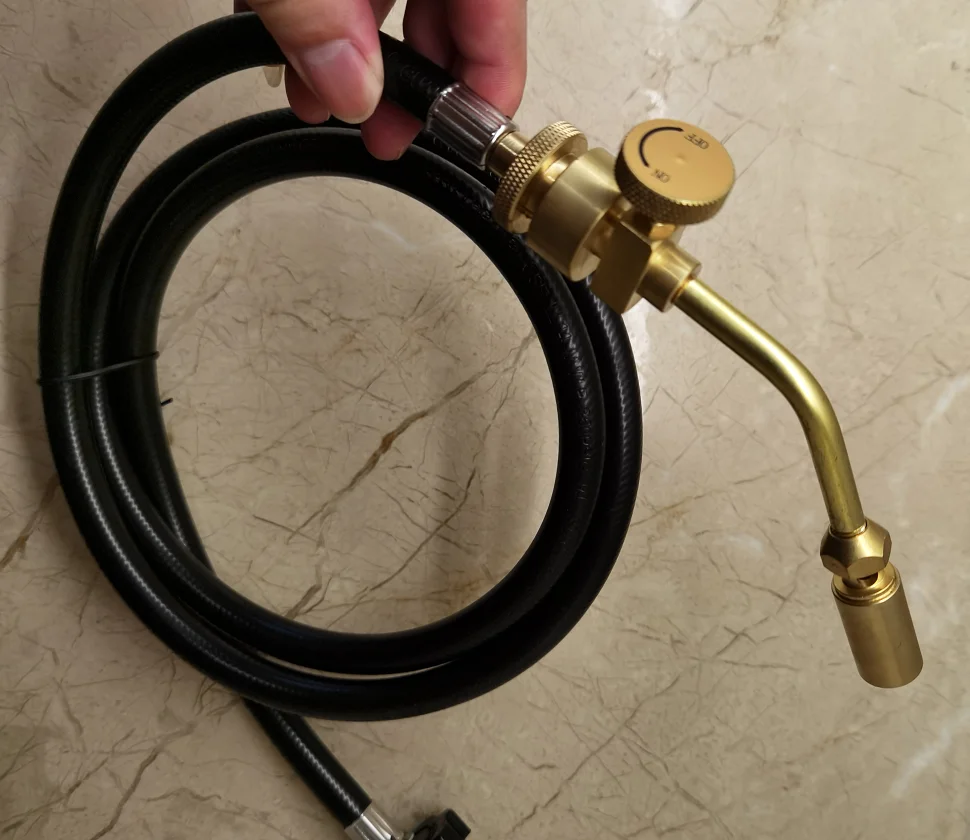 Brass Large Pencil Flame Gas Welding Torch Head Nozzle with Propane Adapter Hose Connects for Soldering Propane Torch Kit