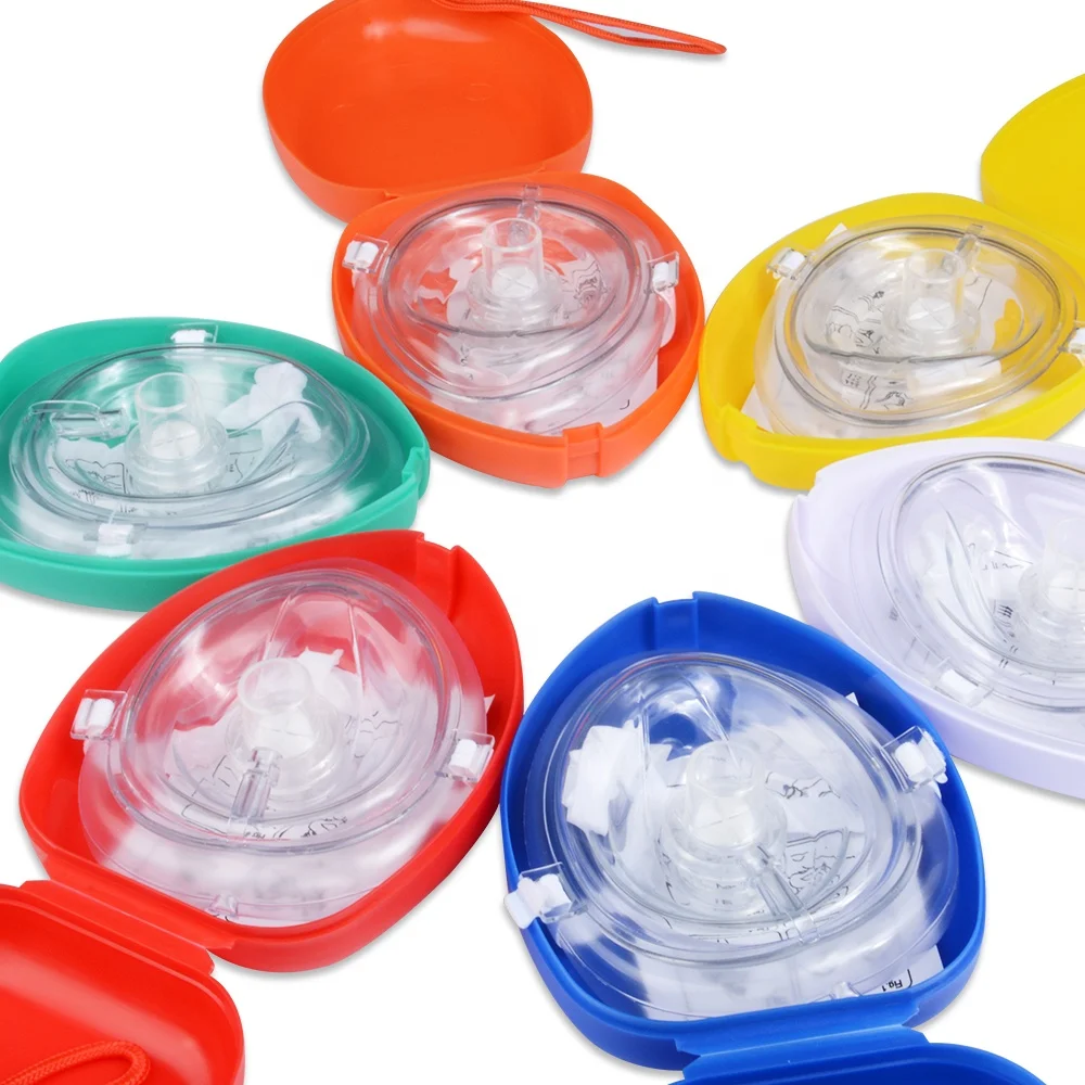 CE & ISO13485 Approved Konmed Customized Logo Support Breathing Spare Part Kit With Colorful Hard Plastic Case CPR Face Shield