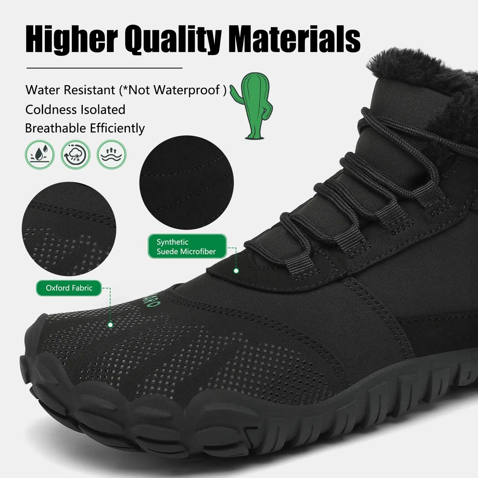 SAGUARO 5mm Rubber Men and Women Fitness Walking Shoes Autumn Minimalist Snow Boots New Design Insulated Winter Barefoot Shoes