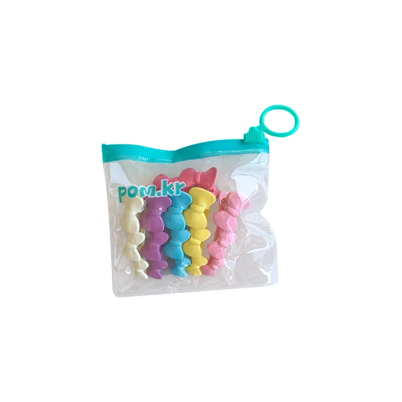 Wholesale Plastic Alligator Hair Sectioning Clips candy color hair bow with elastic band plastic hair bow