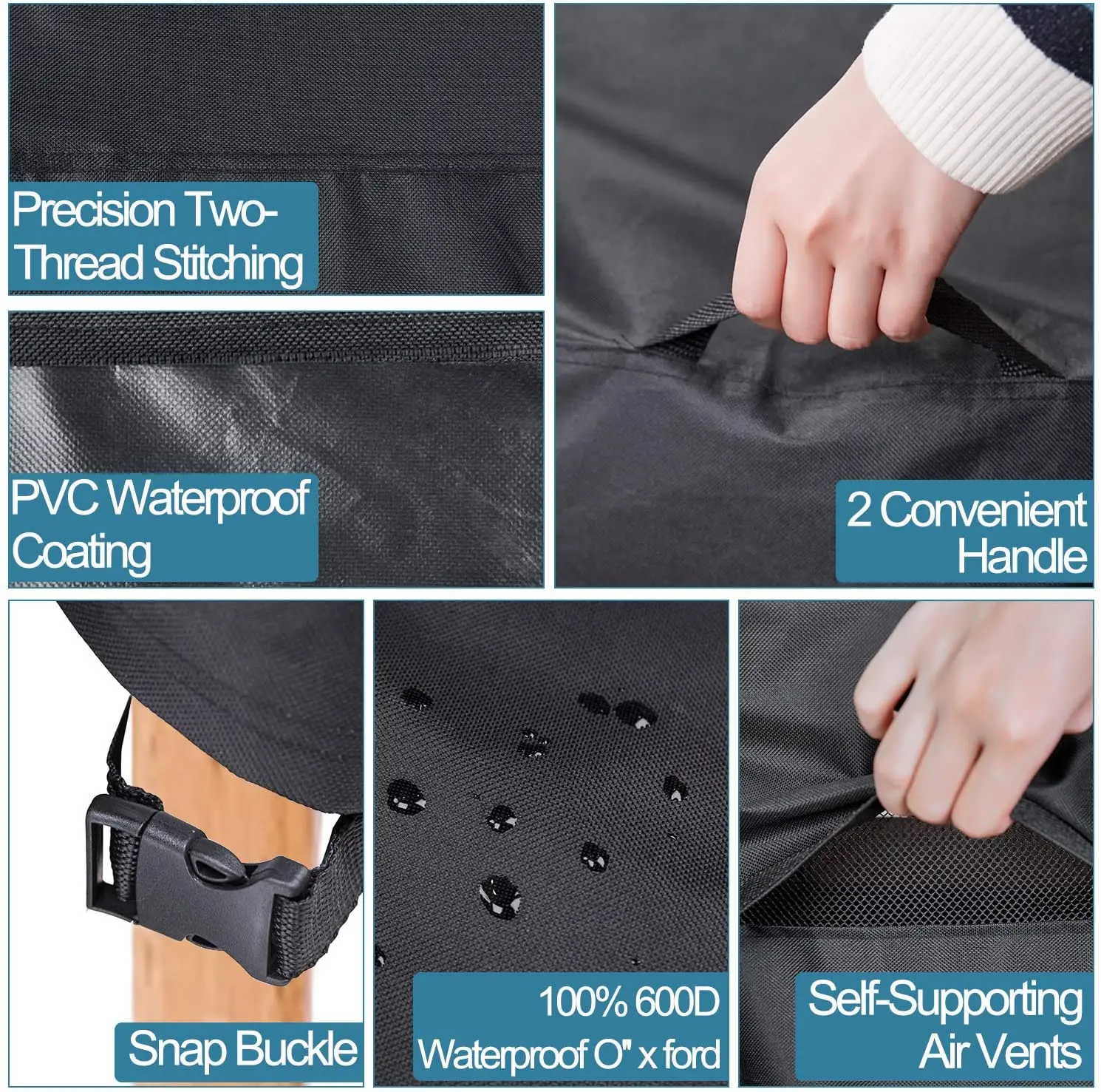 600D PVC durable square,rectangular or oval patio table with chair cover 100% waterproof outdoor furniture covers