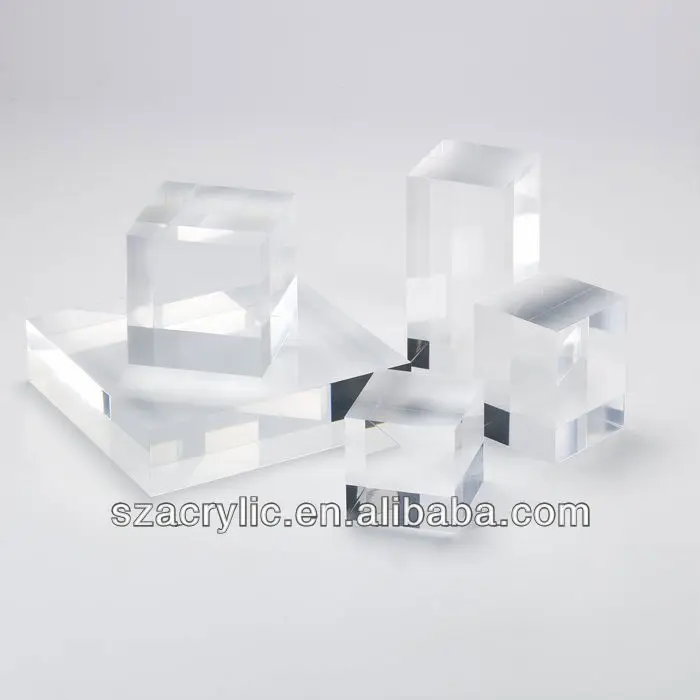 
clear solid acrylic block display 