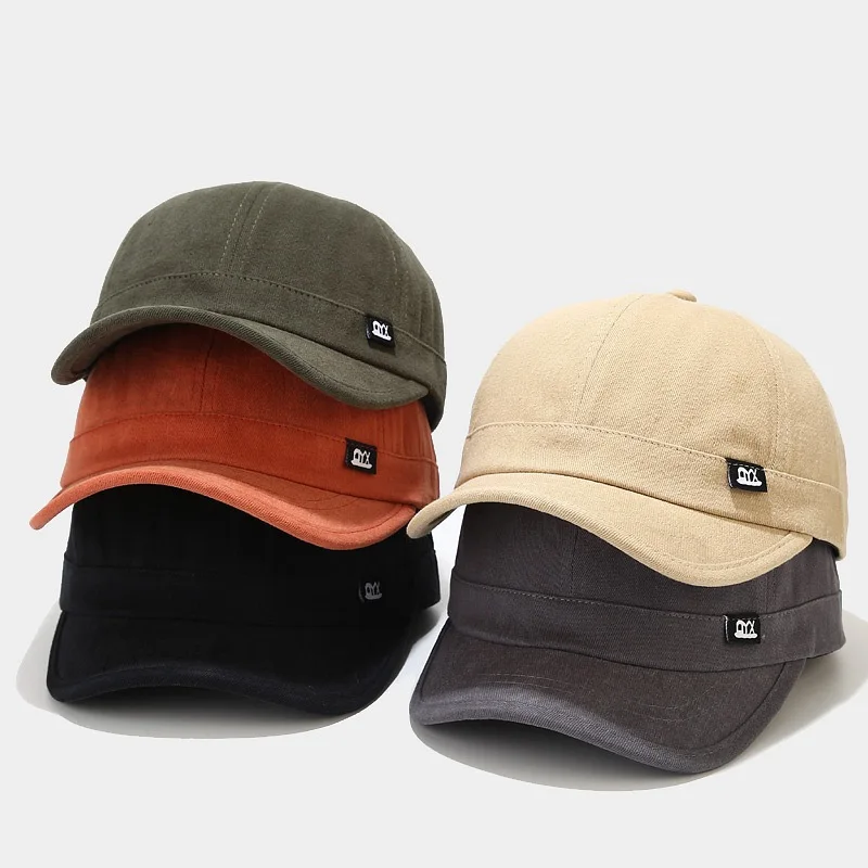 Wholesale Unisex Custom Women Men Summer Sunshade New Hat Breathable Sunscreen Sun Hat Simple Short Brim Peaked Cap Baseball Cap