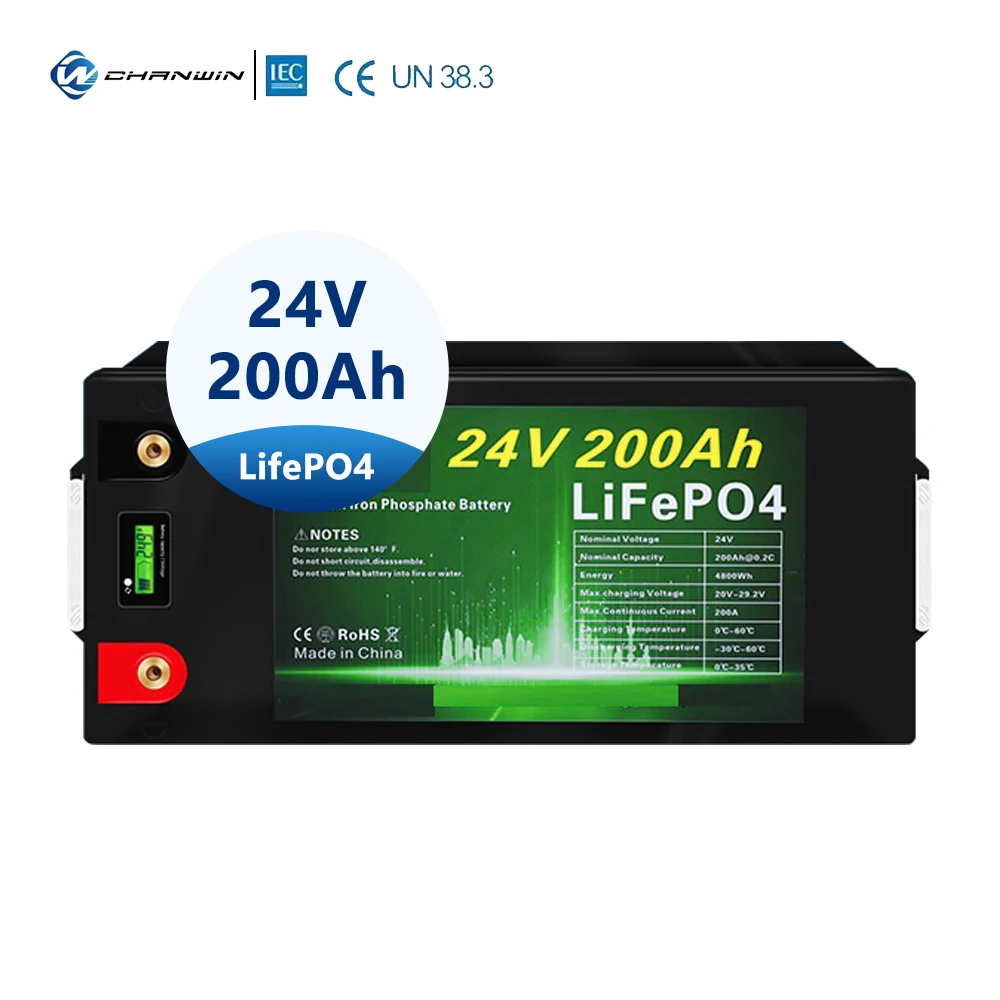 Deep Cycle LFP Battery Pack 24V 25.6V 100Ah 150Ah 200Ah 300Ah LiFePO4 Lithium Li-ion Battery For Home Use