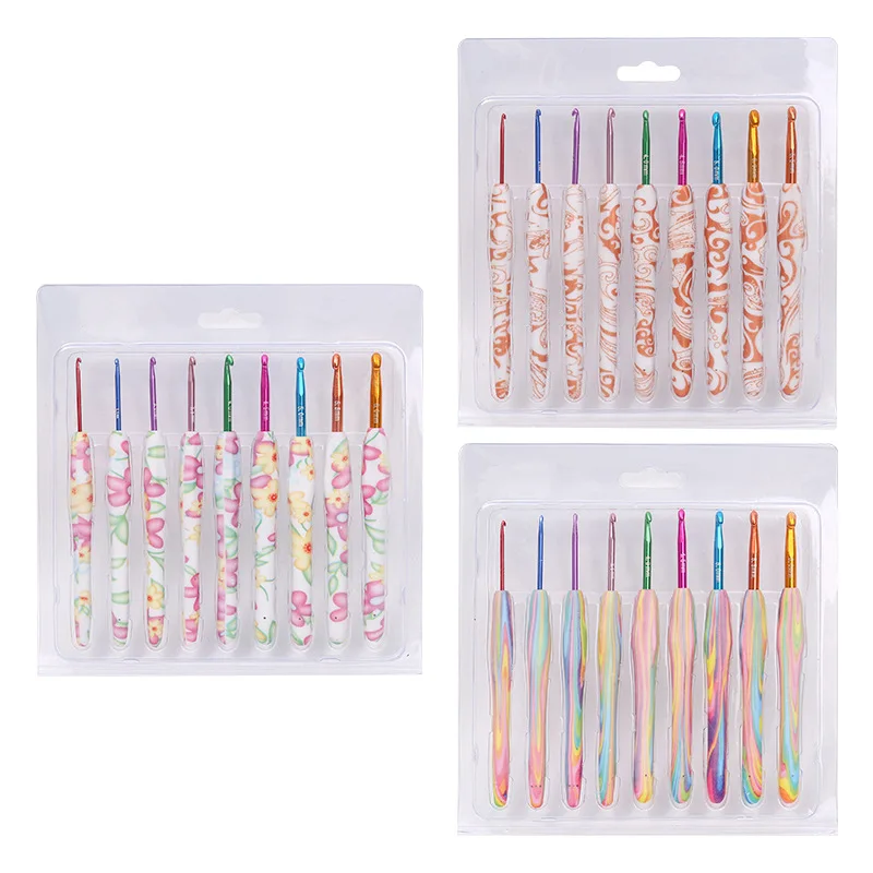 YIWU GILLIAN factory direct DIY custom crochet hooks  knitting needle crochet hook rubber crochet hook