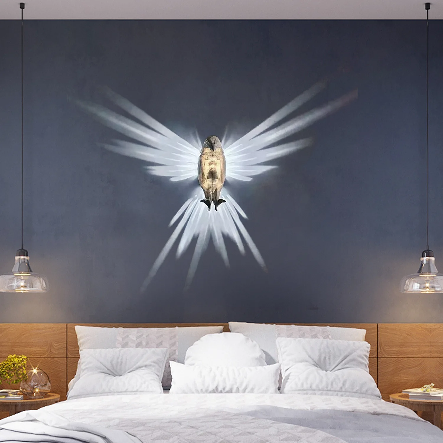 3D Animals LED Wall Night Light Owl Hanging Lights Bald Eagle Wall Lantern Lion Lamp for Stairway Hallway Kitchen