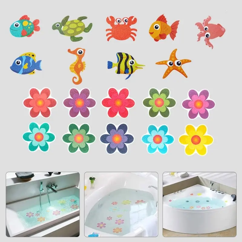abendo ISO9001 GRS Certified Waterproof Non-Slip Stickers Bathroom Anti Slip Shower Flower Sticker