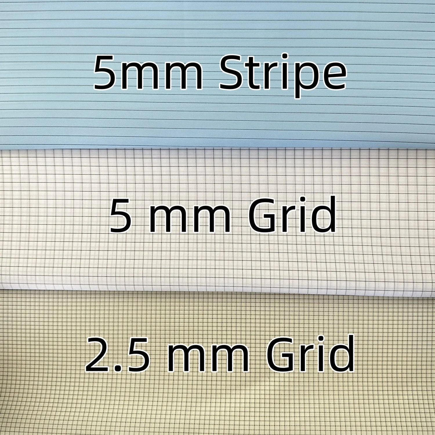 Dark Blue 5mm Grid Stripe Polyester Carbon Filament Yarn Anti-static Plaid ESD Gbardine Fabric For Food Electronics Industry