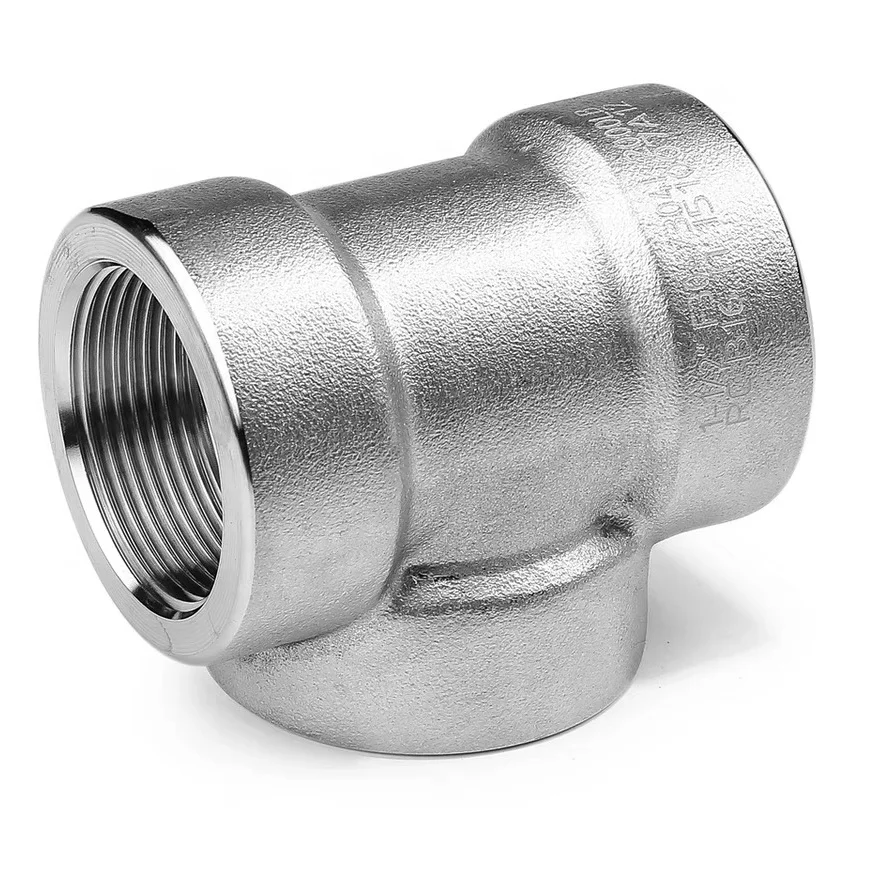 WZ Stainless Steel 304 316 316L 3000 LB 6000LB  Forged High Pressure Pipe Fittings Threaded Tee  NPT BSPT