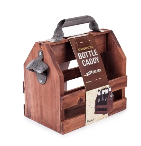 Bar Wooden Cola Sprite Beverage Basket Wooden Handle Beer Rack Creative Beer Storage Rack