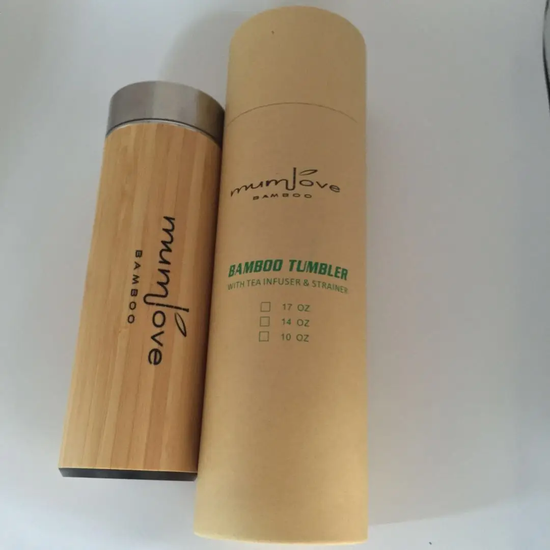 JOYE Bamboo tea tumbler stainless steel tea bottle vacuum flask with tea infuser