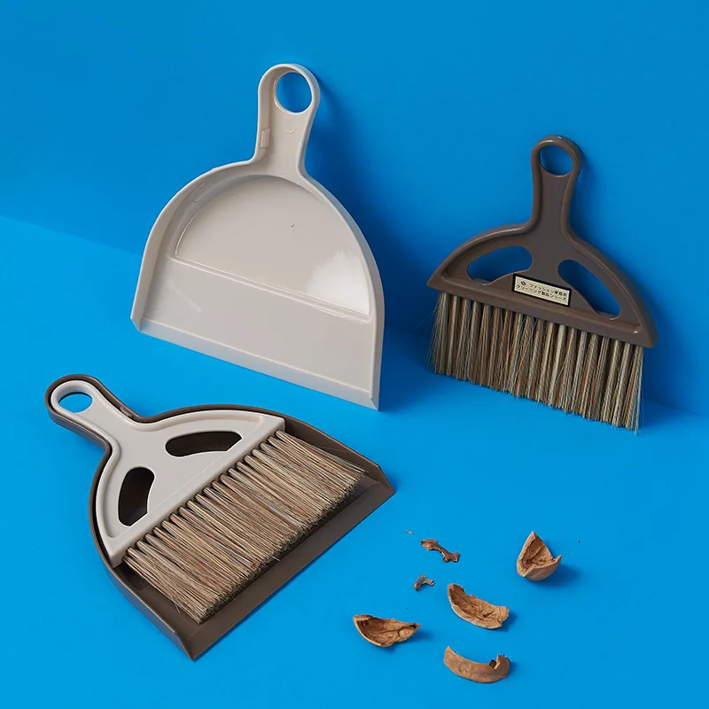 Convenient Desktop Hand Broom Brush for Cleaning Table Countertop Kid Pets Hair for Home, Office Small Size Less Space