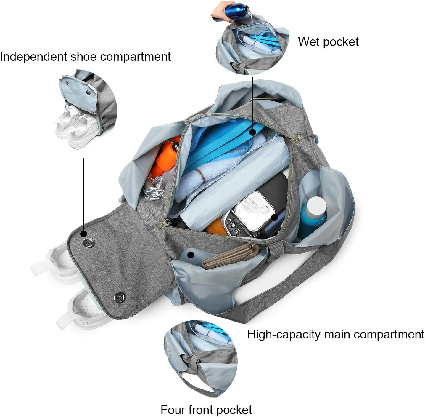 Manufacture  low MOQ Travel Yoga Gym Bag  Carrying Workout Gear yoga bag for hot sale