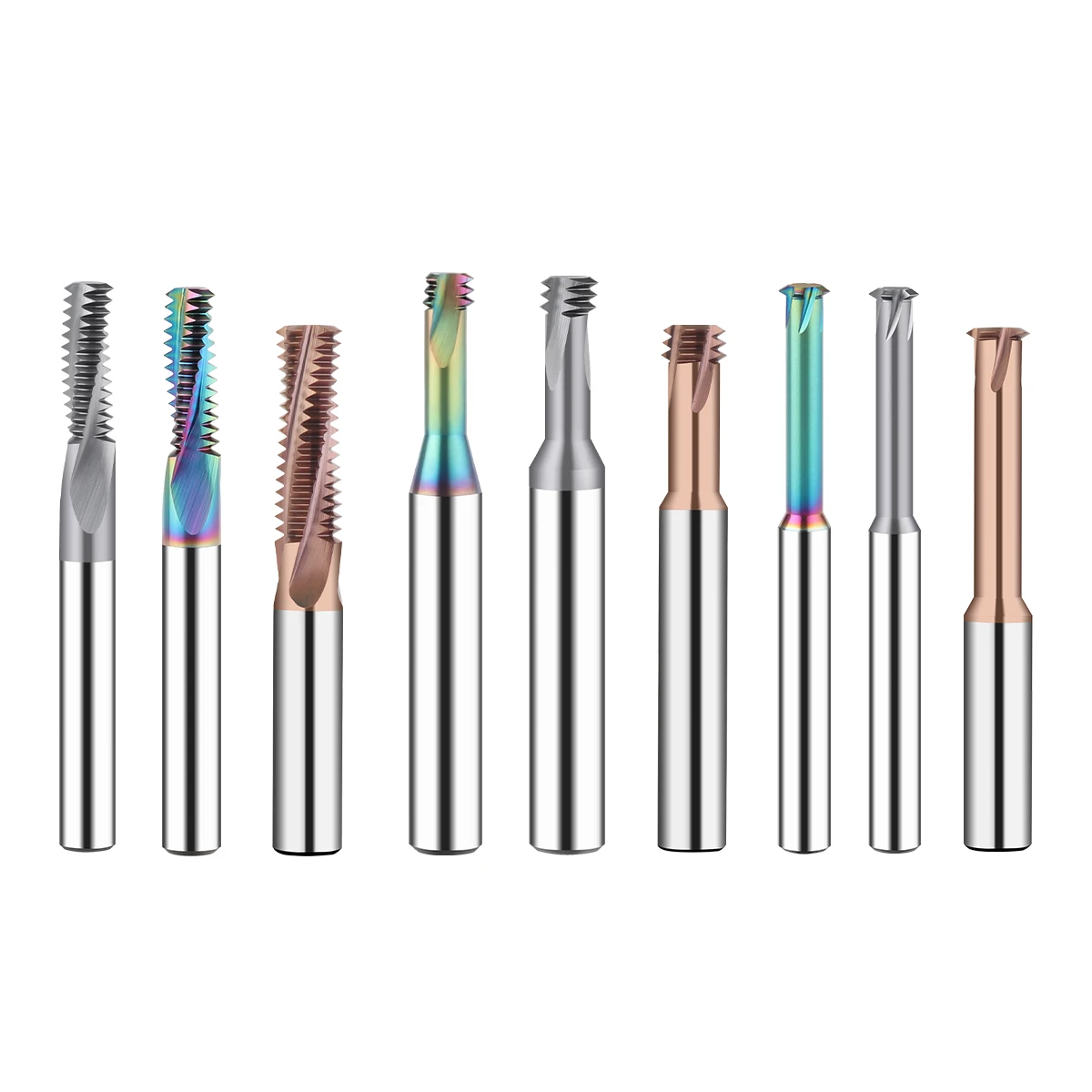 thread mill Coated Solid Carbide Single tooth/Three-tooth/Full Tooth Nano Coated CNC Cutting Tool M3 M4 M5 M6 M8 Tap Aluminum