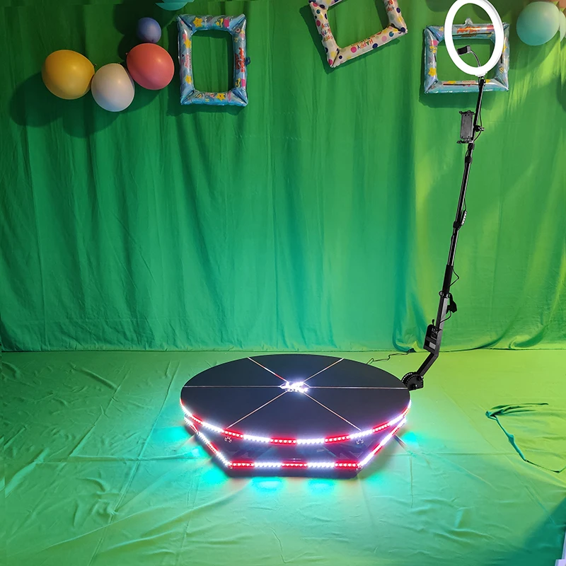 Factory Price Stand 360 Photo Booth LED Light Background 8ft 10ft Photography Enclosure Backdrop 360 Video Photo booth Backdrop