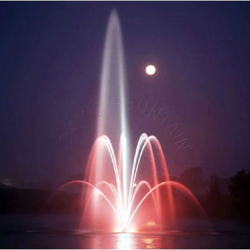 Factory Price Natural Fish Pond Water Pump Fountain Free Design Colorful Led Lights Outdoor Lake Fountain