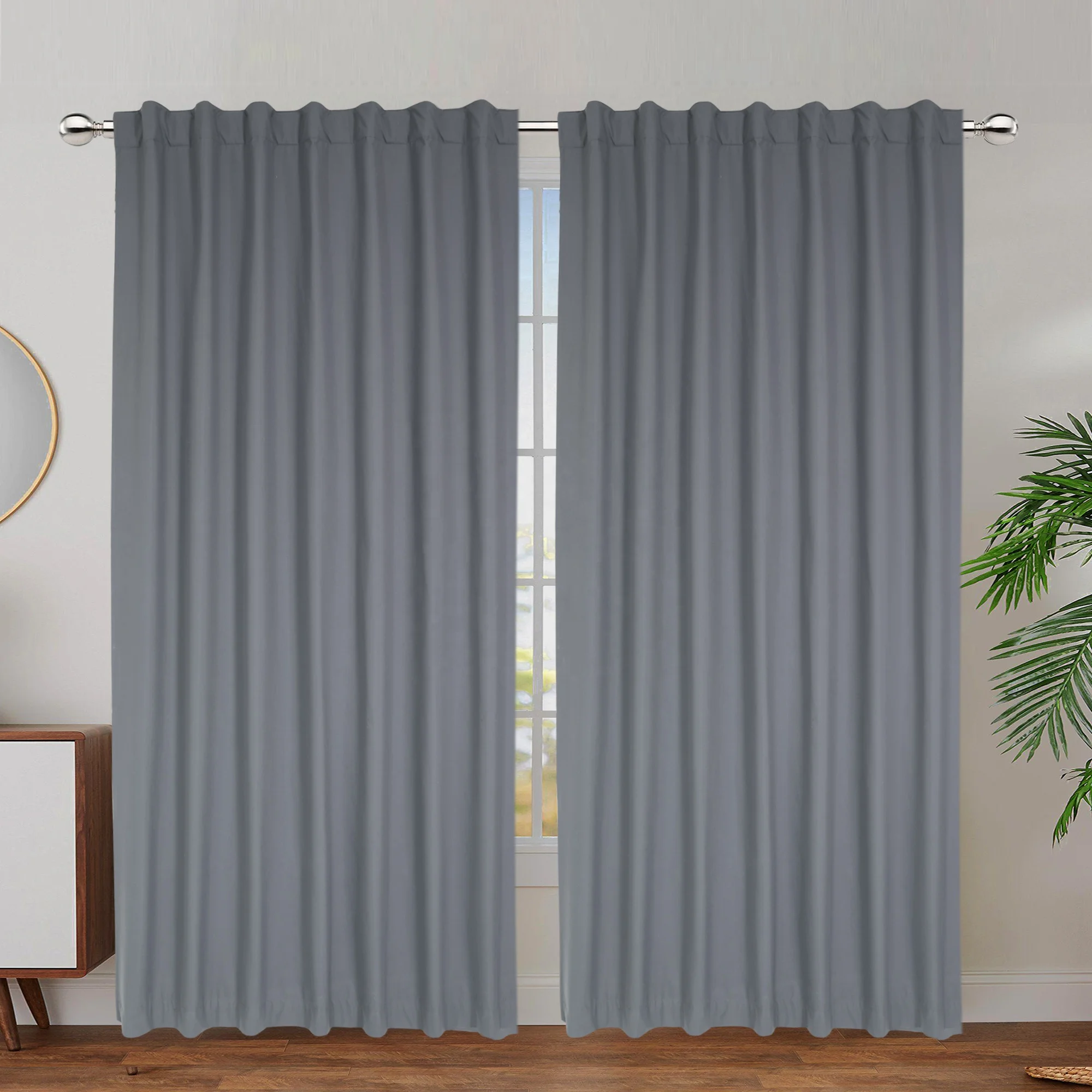 100% Blackout Window Curtain Panels, Heat and Full Light Blocking Drapes for Nursery, 84 inches Drop Thermal Insulated Draperies