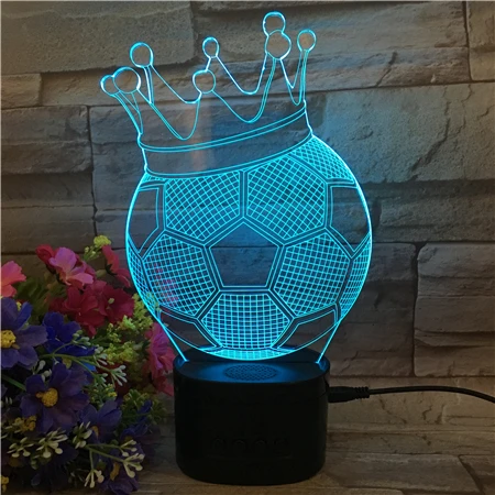 
Creative 3d Nightlight Soccer Football With Wireless Speaker LED Night Lamp Colorful Light Newest Acrylic Product For Gift 