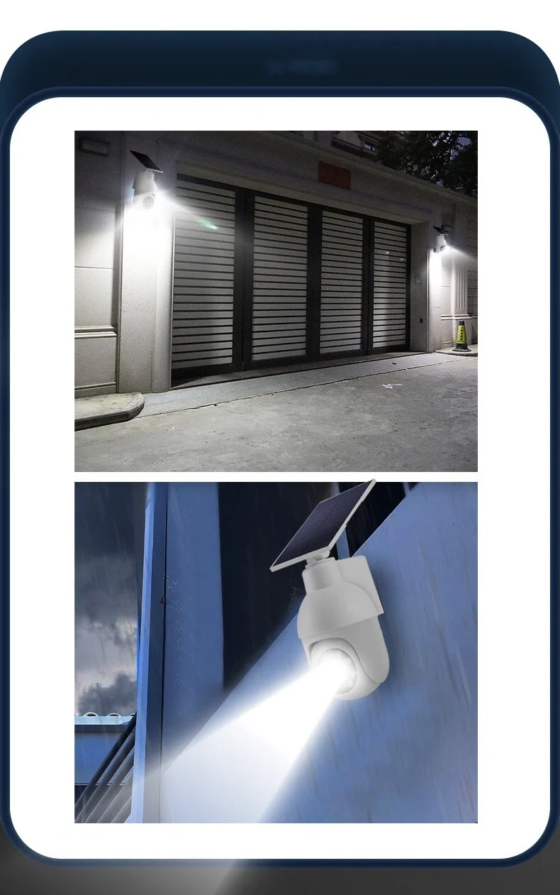 Wireless Outdoor IP66 4MP 8MP Solar Cell Camera CCTV IP PTZ 4G Solar Camera