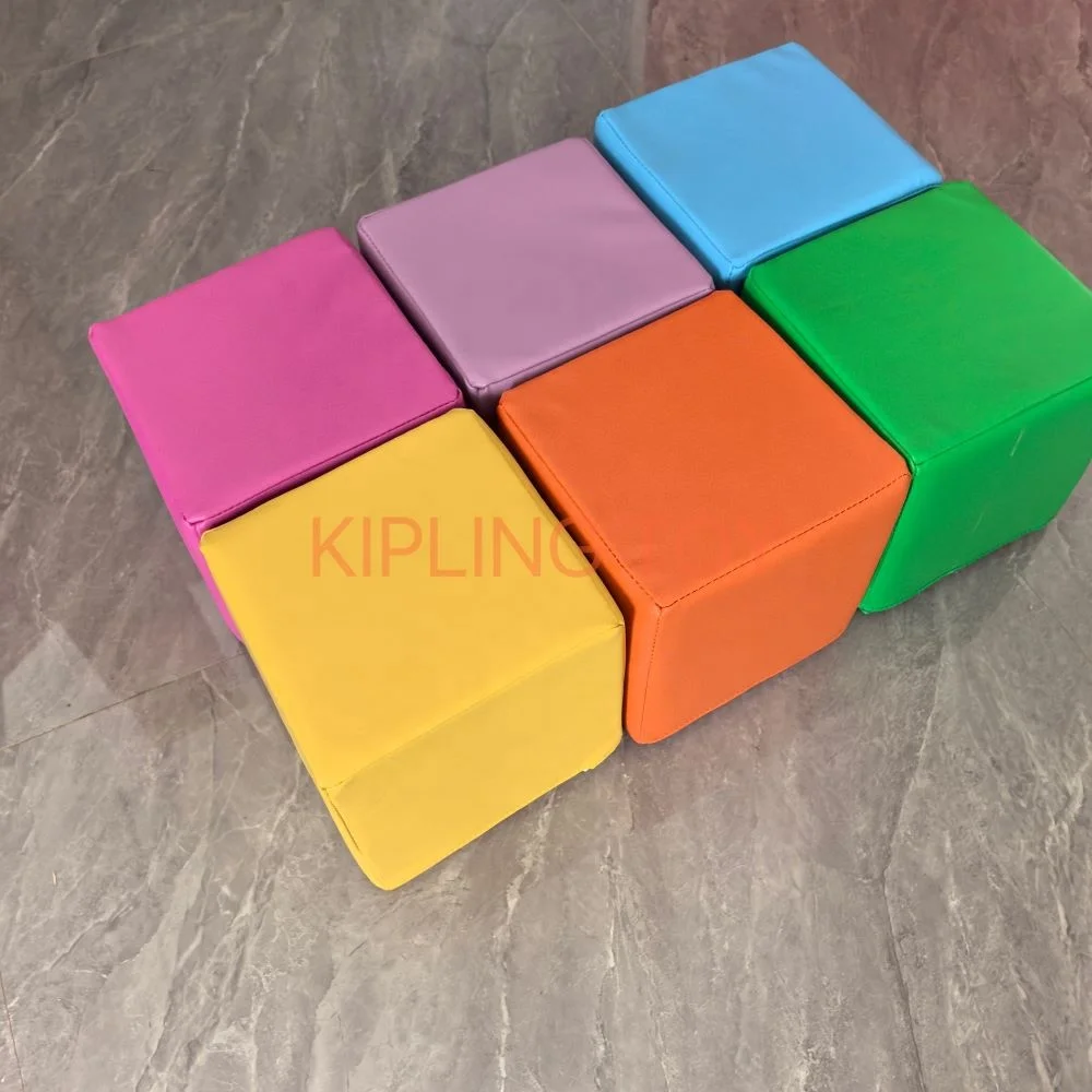 Promotion price foam blocks for softplay equipment PVC cover kids indoor soft play foam sponge cube building blocks