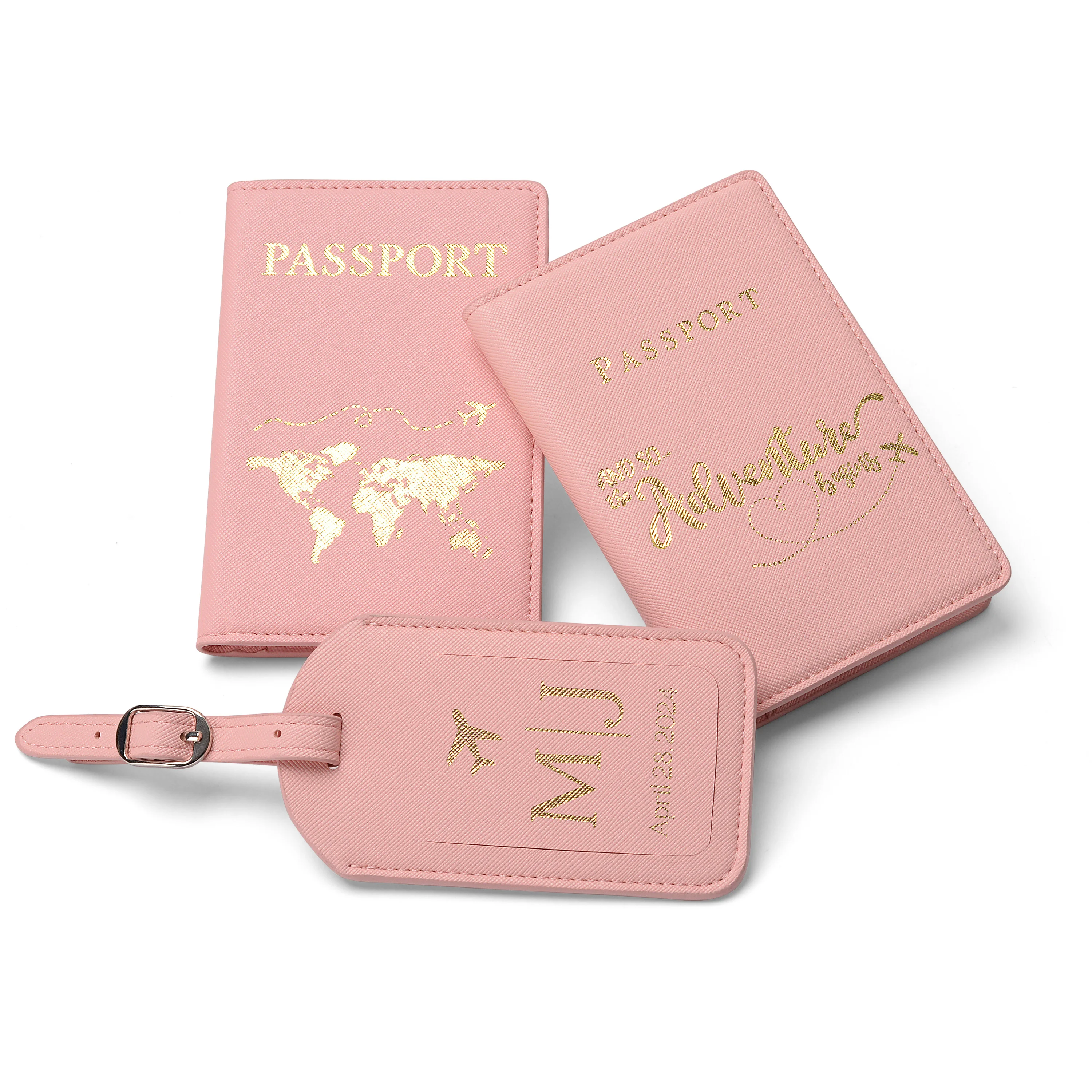 Lovely Custom Private Label Print LOGO Cream Pink Card Case Custom Size Travel Makeup Card Holder