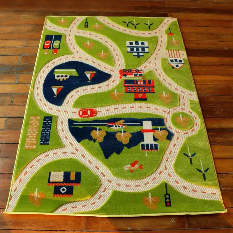 Wholesale Large City Traffic Park Children Playroom Rug Kids Room Game Floor Carpet