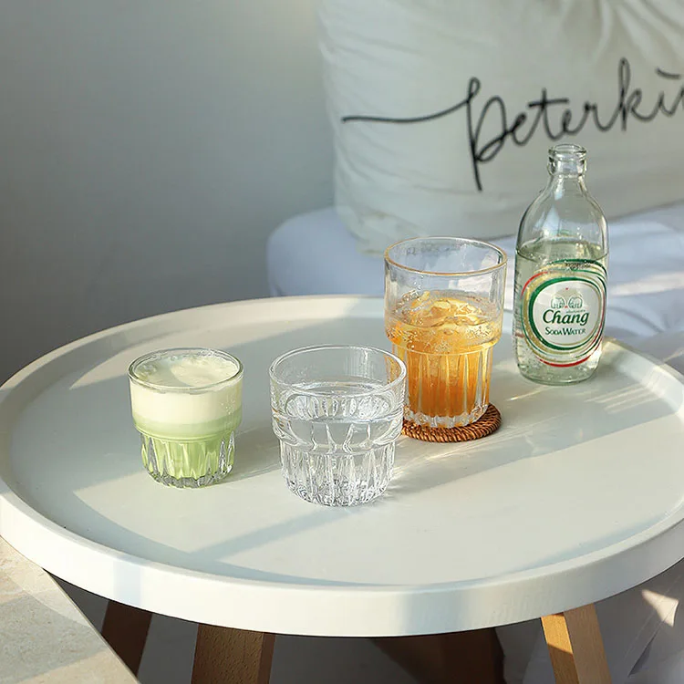 Cutelife Nordic Hot Sale Transparent Glass Coffee Water Beer Glass Cup Drinkwware Home Decoration Kitchen Table Cups For Drink