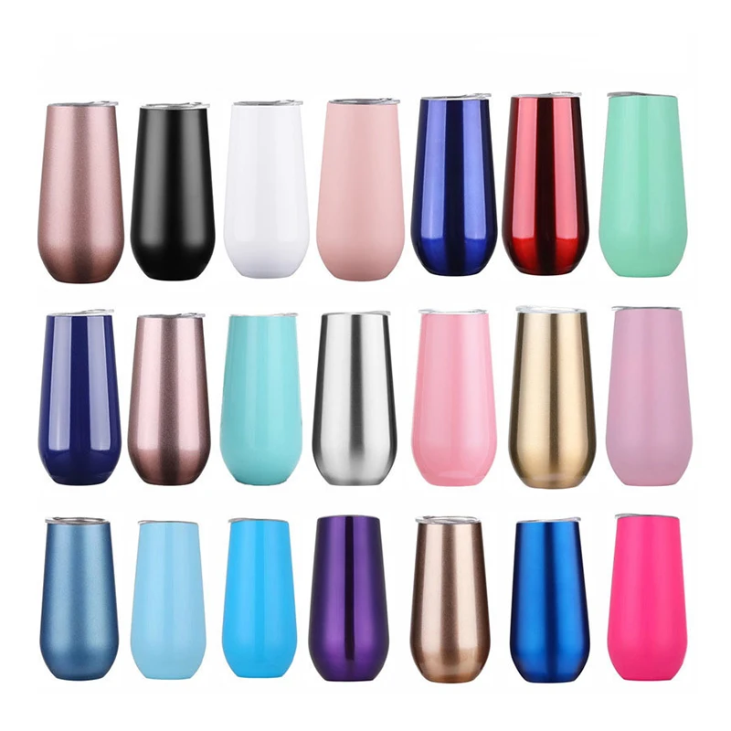 Flypeak Новинка 6 унций с двойной изоляцией бокал из нержавеющей стали бокал для вина бокал для шампанского бокал для вина с заказом оптовая продажа