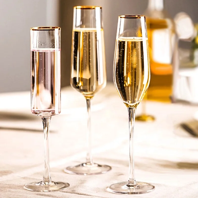 Wholesale Crystal Goblet Cups Wine glasses Champagne Flutes  Champagne Glasses  For Bar Wedding Party