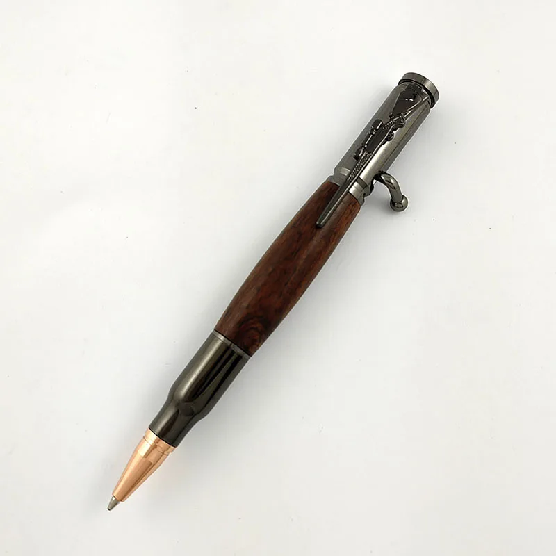 Outlet bolt wood creative decompression bullet bolt switch ballpoint pen
