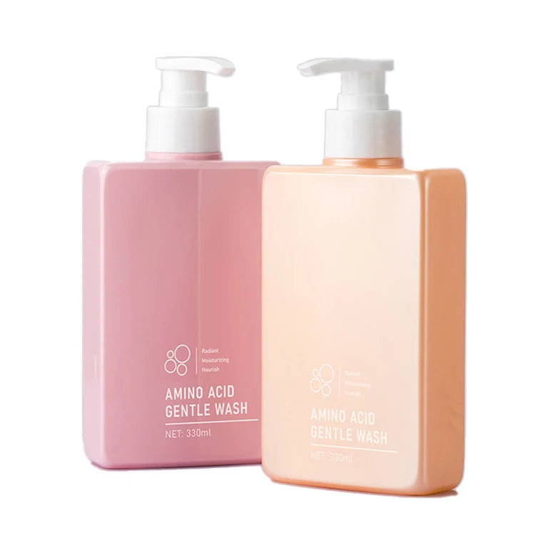 REMAX 330ml Pink Square Pet Liquid Hand Soap Pump Shampoo Plastic Bottles For Cream And Lotion