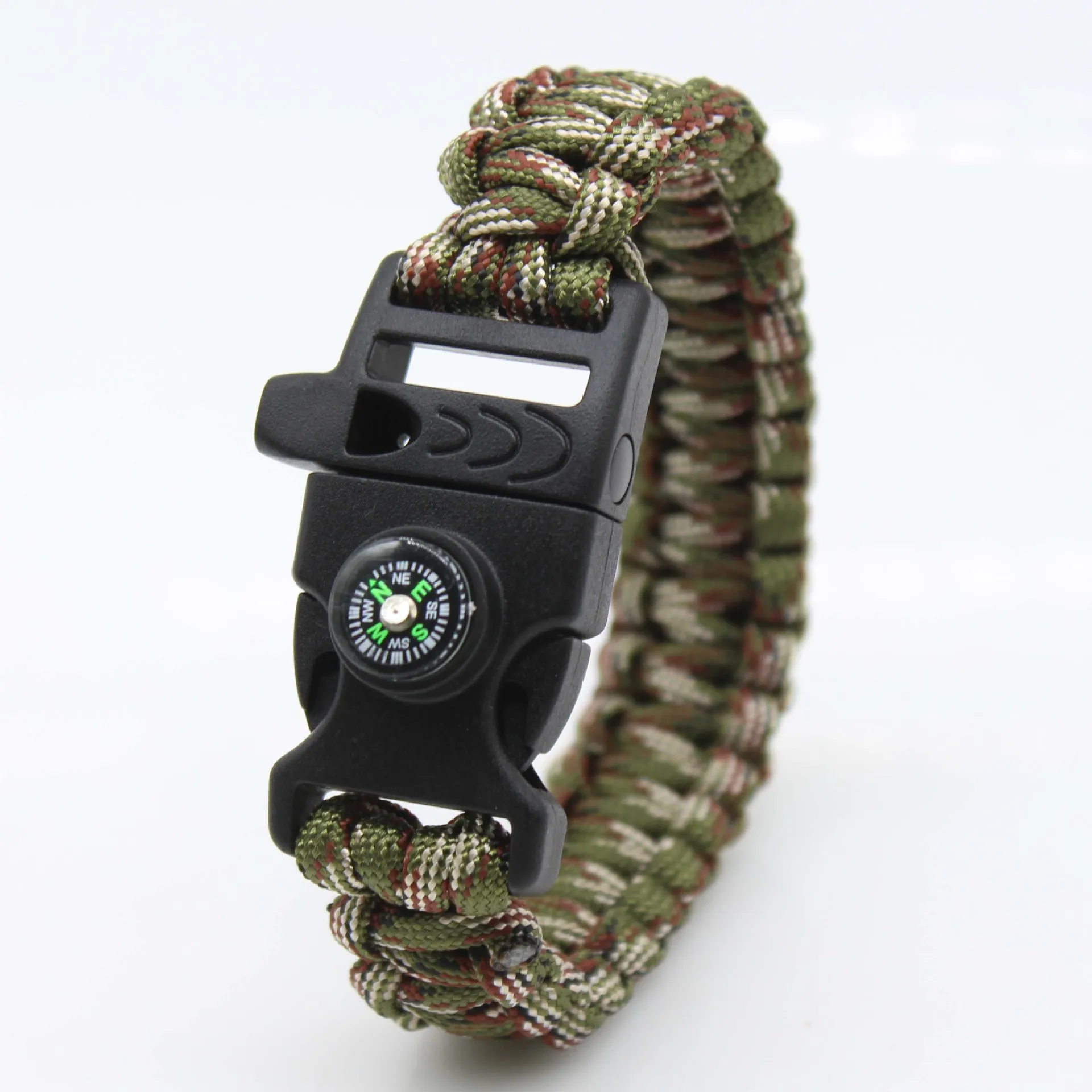 Survival Bracelet 5in1 Survival Kit Firestarter Bracelets - Includes Compass, Flint, Whistle and Parachute Cord